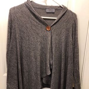 Grey One Button Cardigan